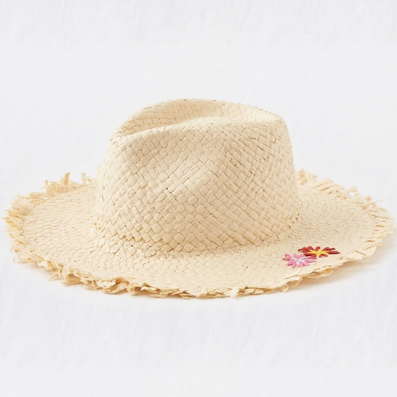 NEW San Diego Hat Co x Aerie Tropical Embroidered Straw Beach Hat - Picture 2 of 3